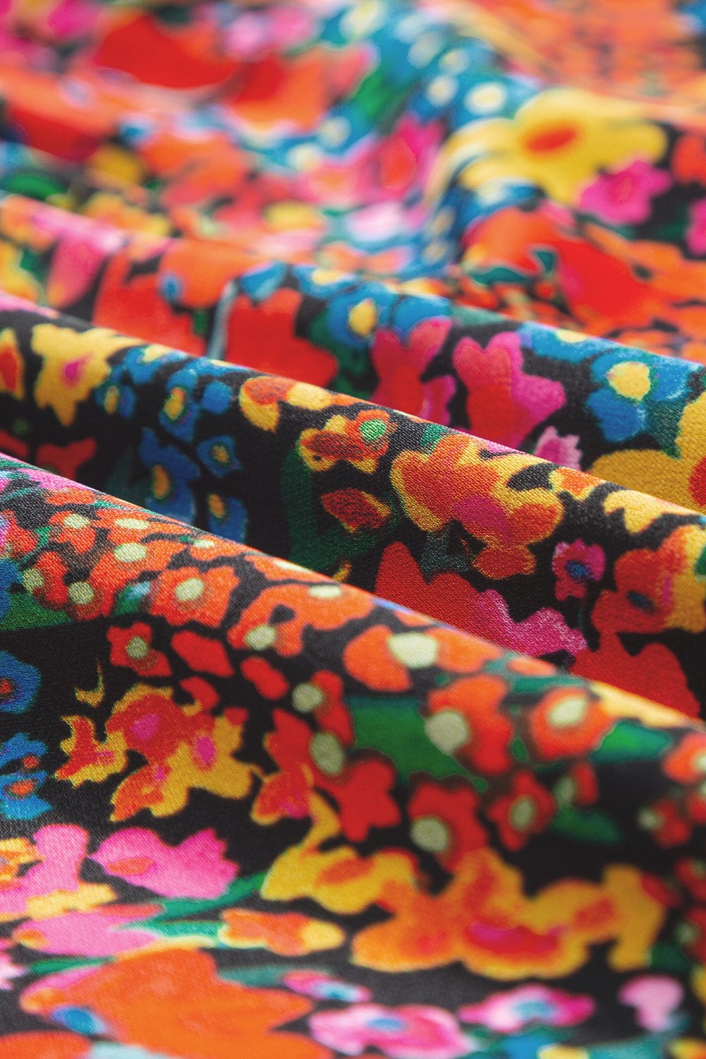 Floral Print Square Neck Blouse with Cap Sleeves and Back Knot Detail