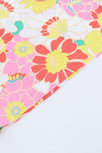 Floral Print Square Neck Wide Leg Jumpsuit for Boho Vibes