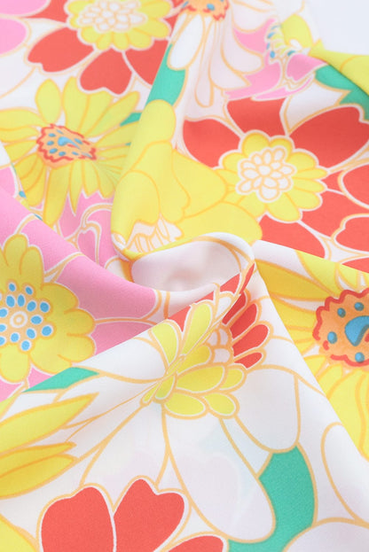 Floral Print Square Neck Wide Leg Jumpsuit for Boho Vibes