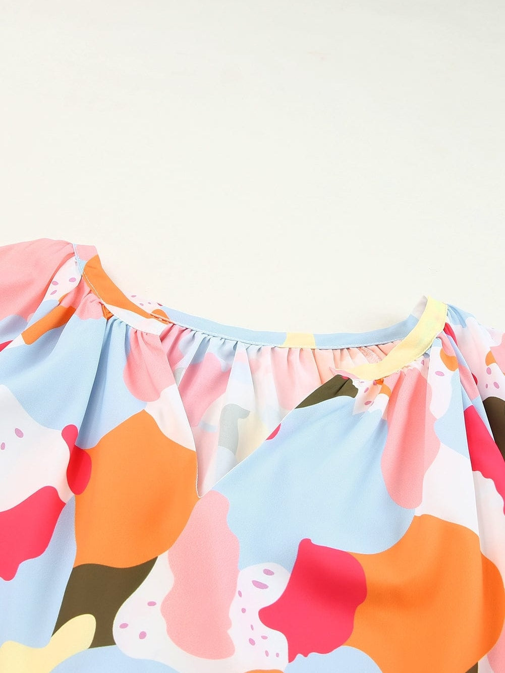 Floral Print V Neck Loose Fit Blouse for Effortless Style