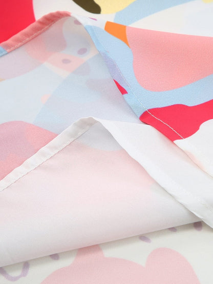 Floral Print V Neck Loose Fit Blouse for Effortless Style