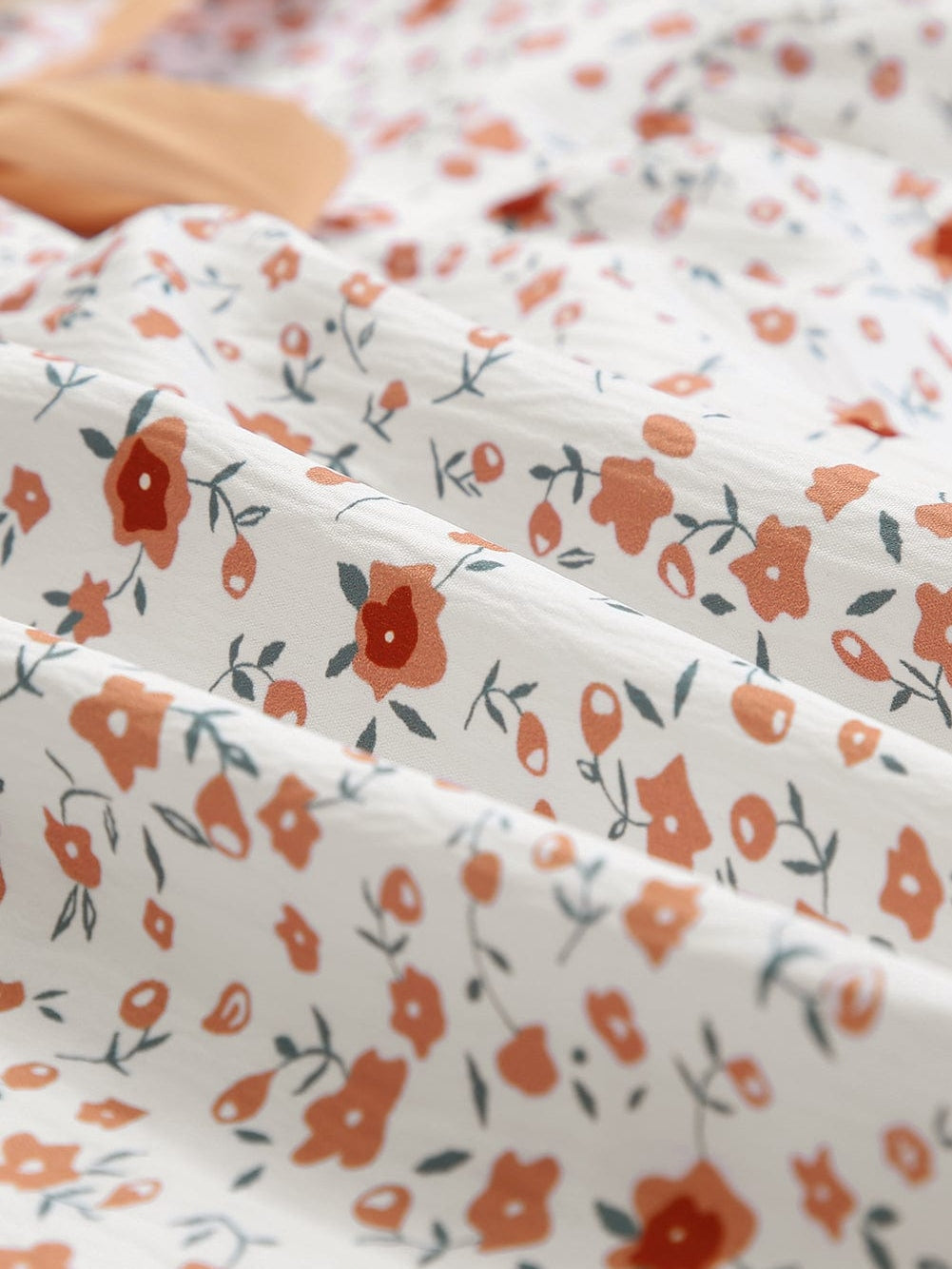 Floral Print White Tie Strap Babydoll Tank Top