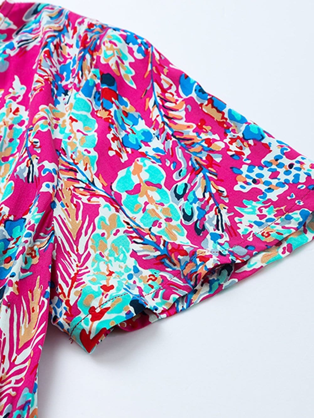 Floral Print Wrap Maxi Dress with V Neck