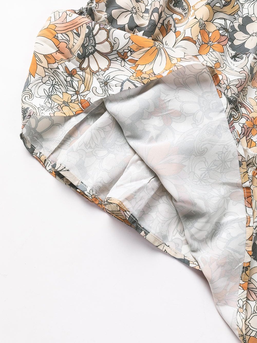 Floral Printed Puff Sleeve A-Line Mini Dress with Smocked Back