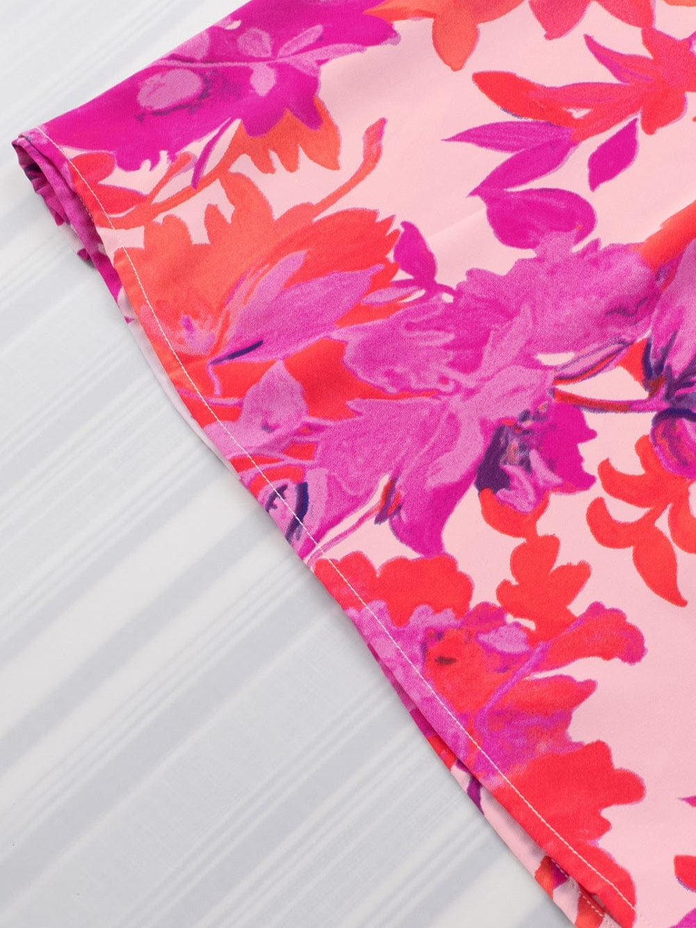 Floral Rose Frilled Flutter Sleeve Blouse