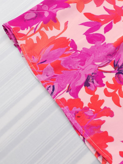 Floral Rose Frilled Flutter Sleeve Blouse