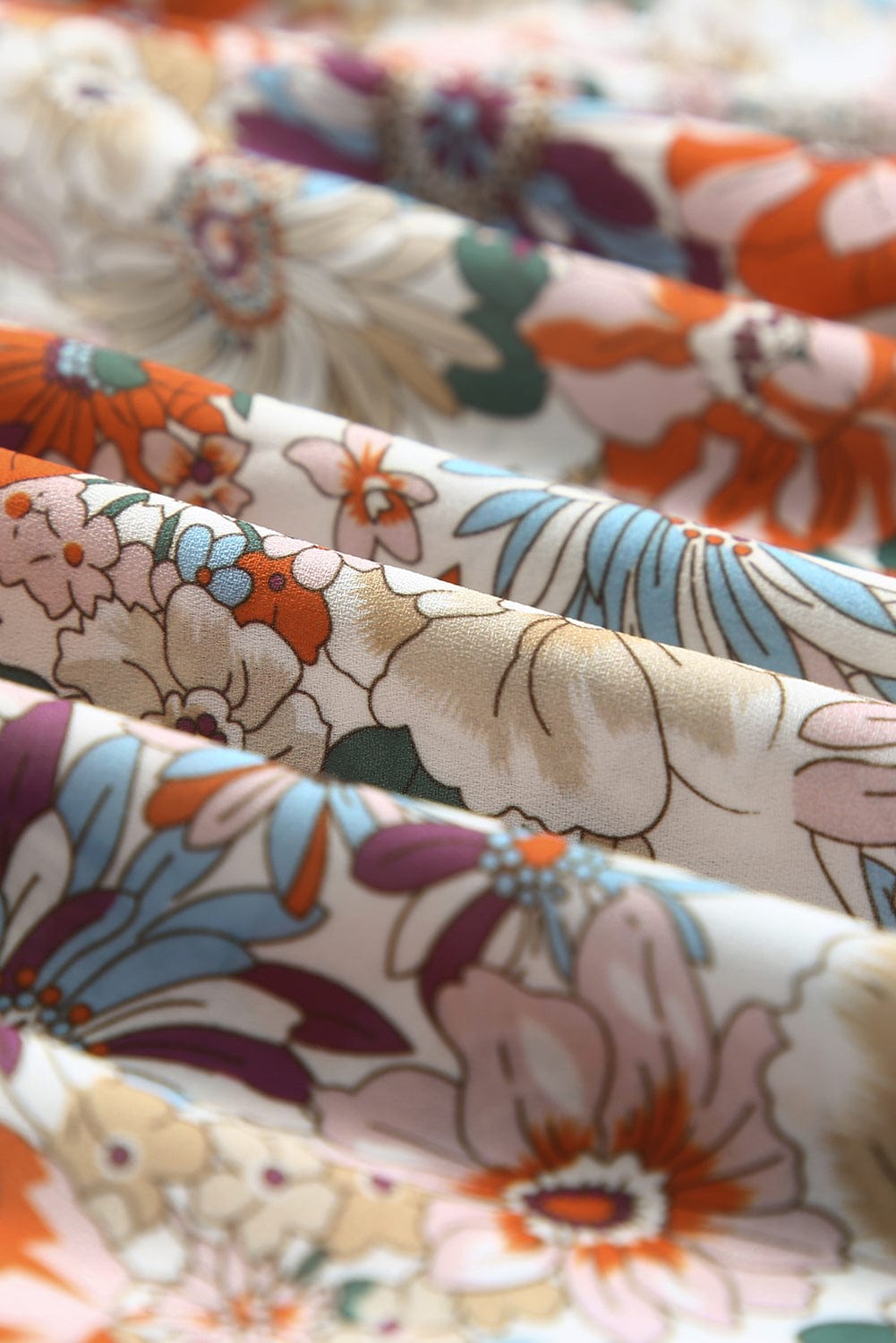 Floral Shirt Dress with Split Neckline and Button Front