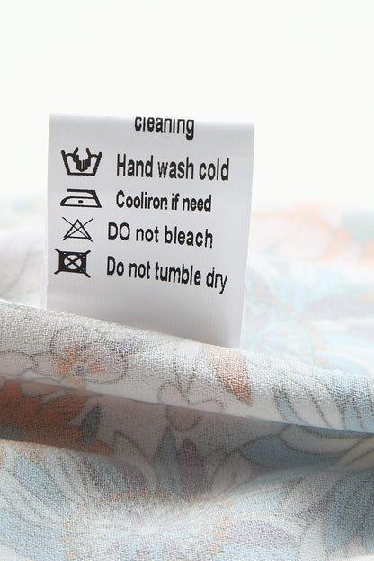 Floral Shirt Dress with Split Neckline and Button Front