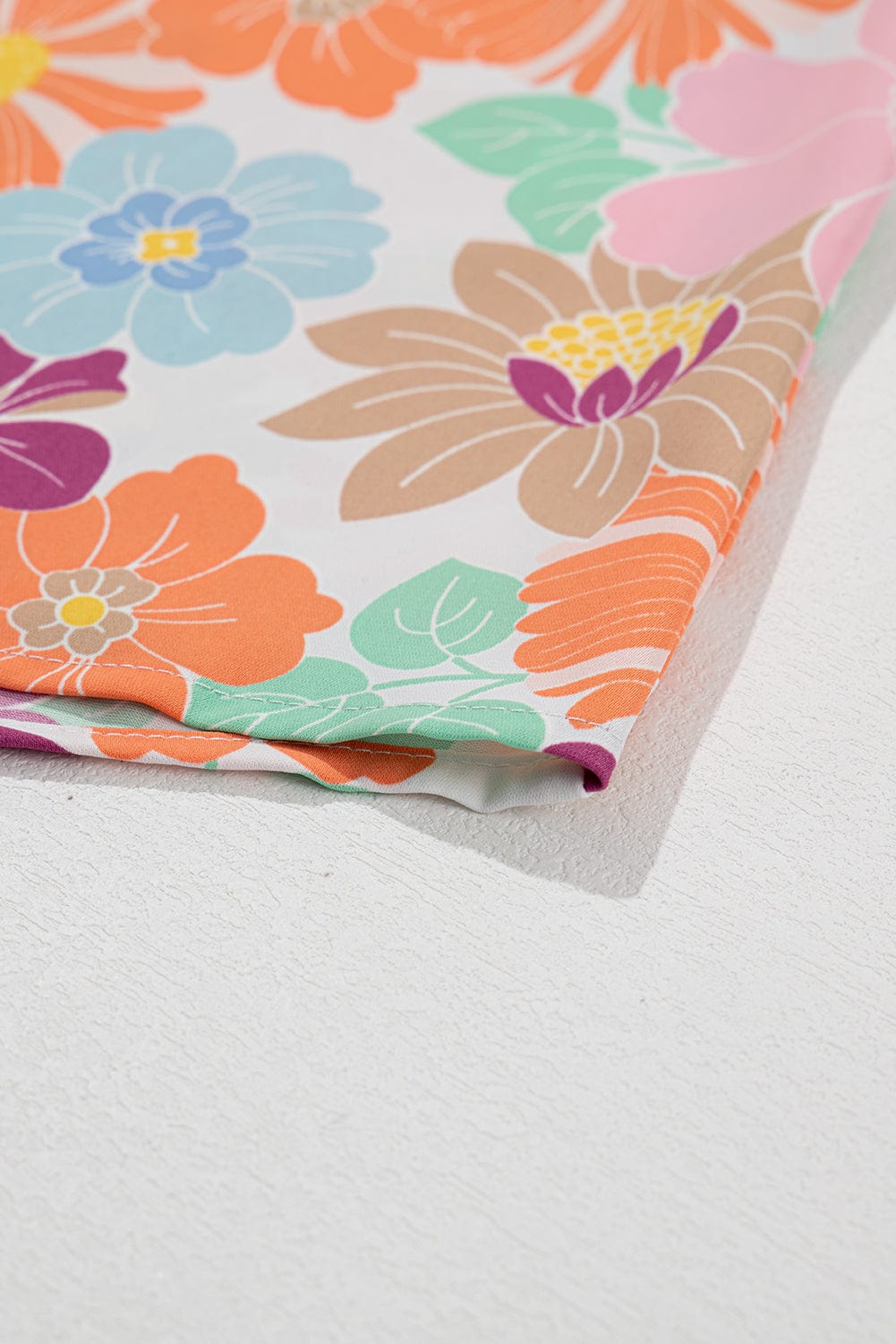 Floral Square Neck Puff Sleeve Pink Babydoll Mini Dress