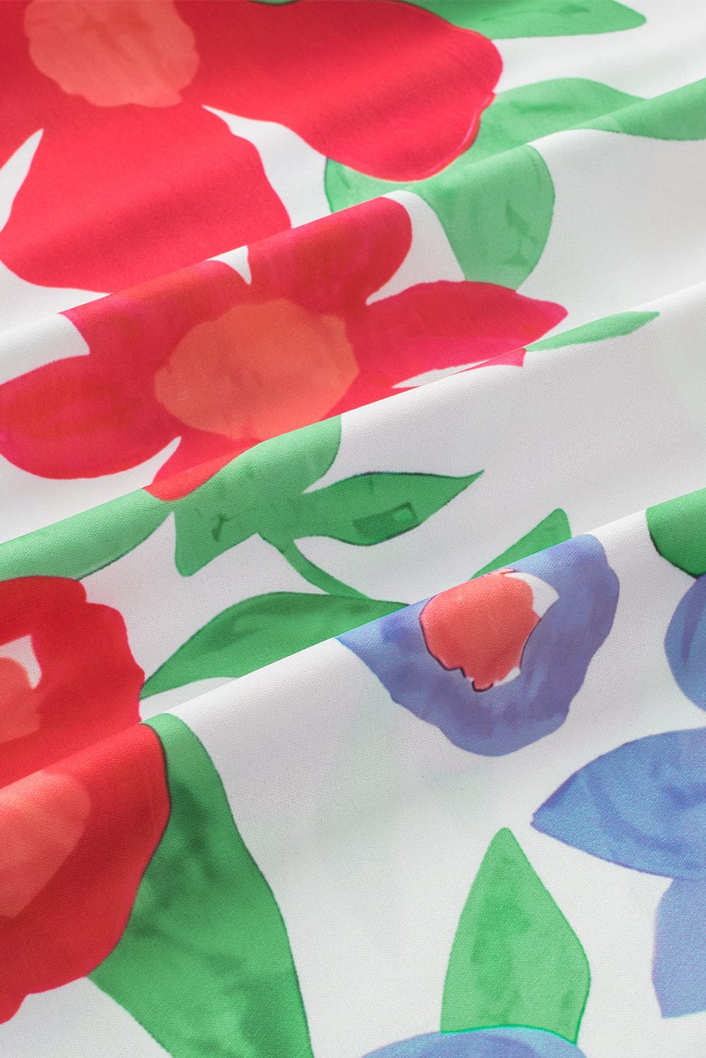 Floral V Neck Blouse with Chest Pocket