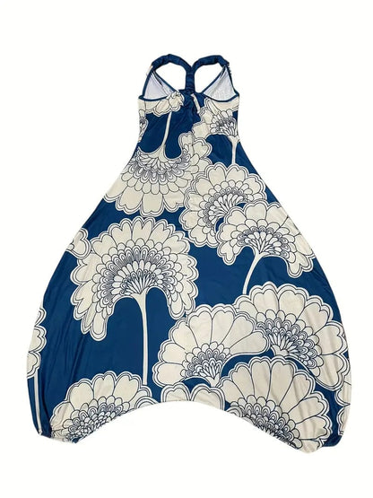 Floral V Neck Harem Jumpsuit for Women: Stylish and Comfortable Sleeveless One-Piece