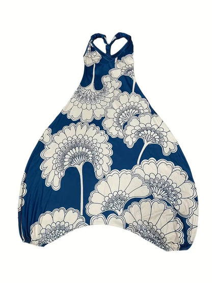 Floral V Neck Harem Jumpsuit for Women: Stylish and Comfortable Sleeveless One-Piece