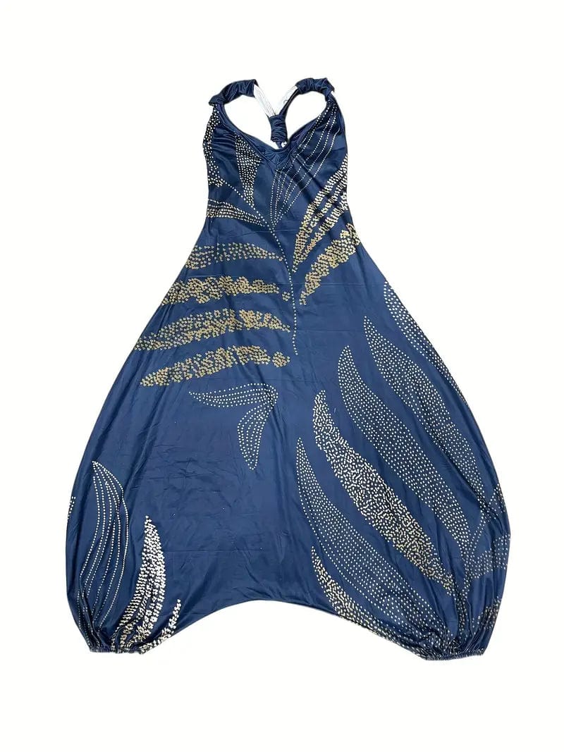 Floral V Neck Harem Jumpsuit for Women: Stylish and Comfortable Sleeveless One-Piece