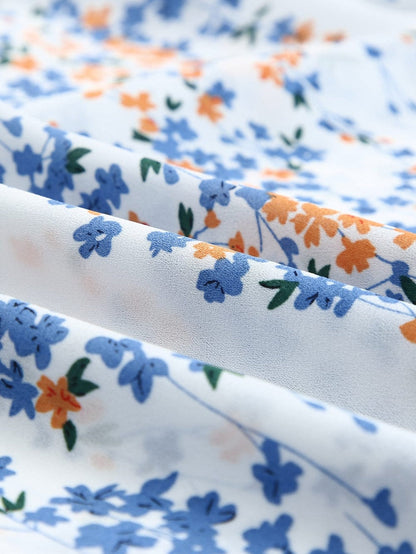 Floral White Bohemian Chic Two Piece Maxi Dress Set