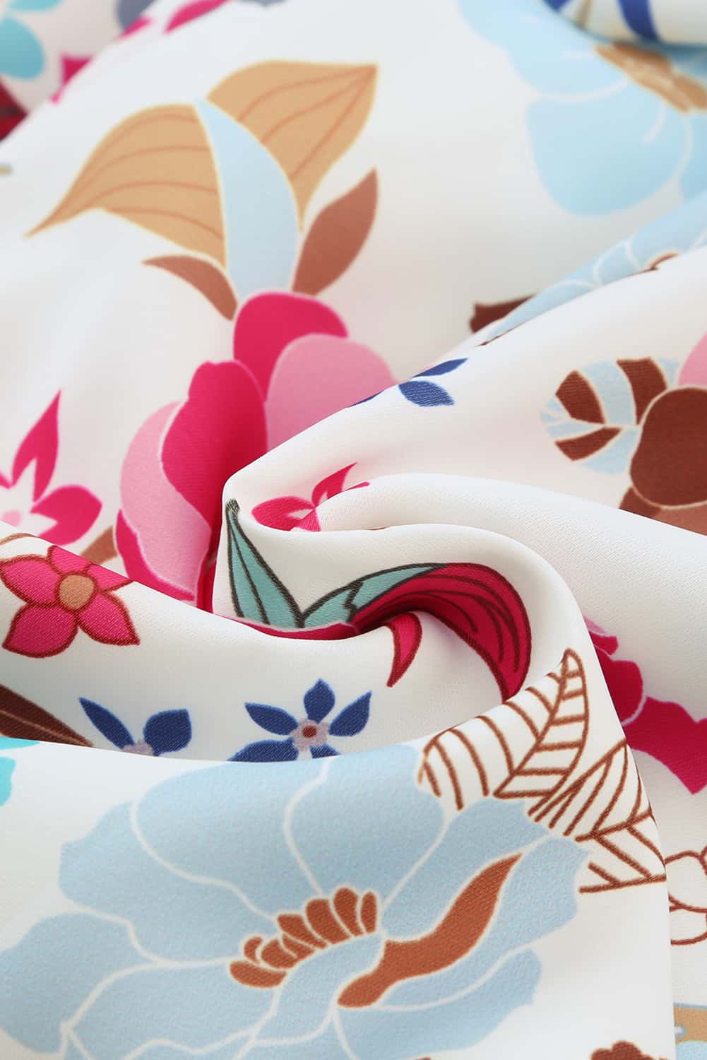 Floral White Single Puff Sleeve One-Shoulder Romper