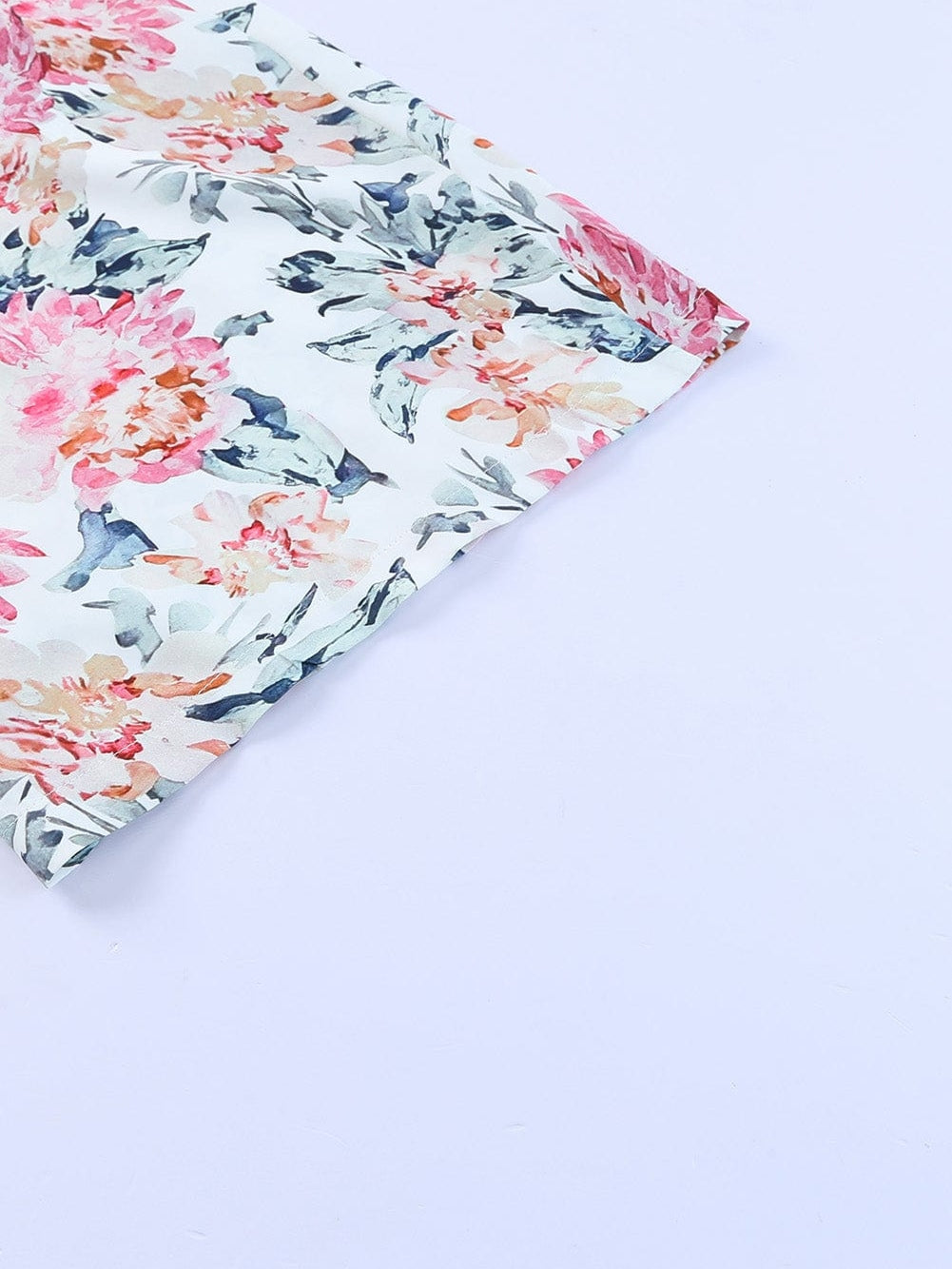 Floral White Wide Leg Jumpsuit with Spaghetti Straps