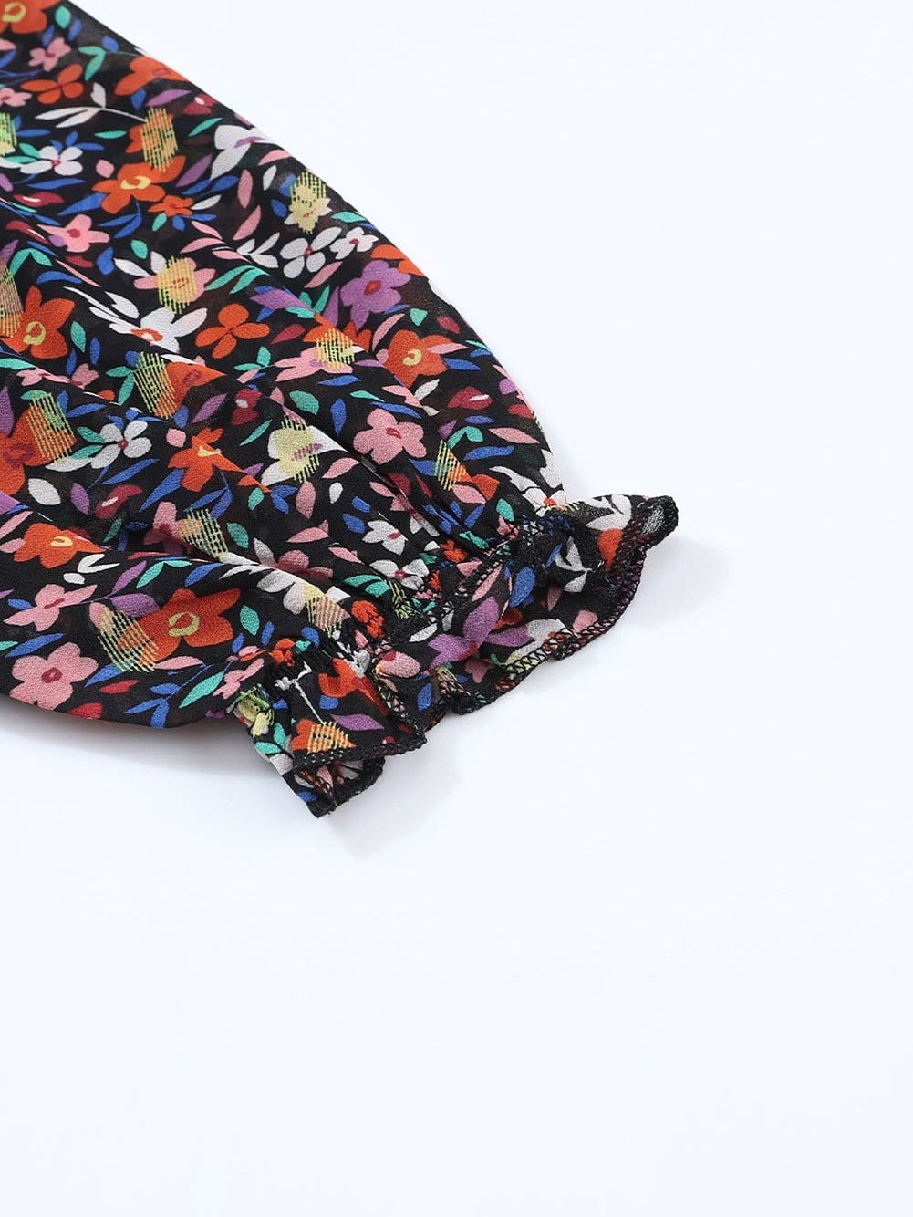 Floral Wrap Style Long Sleeve Dress