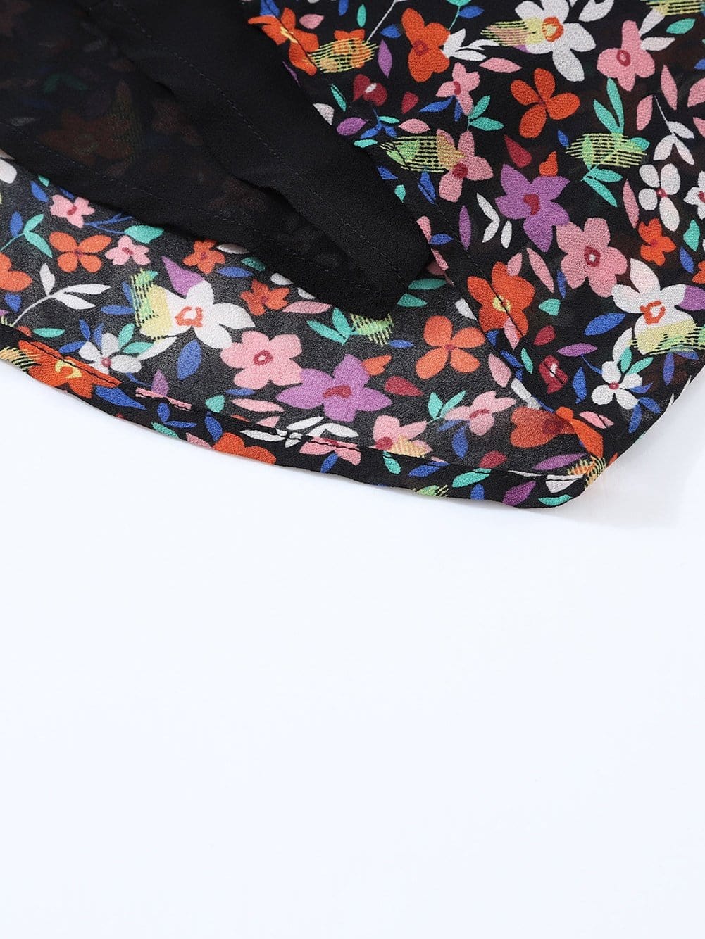 Floral Wrap Style Long Sleeve Dress