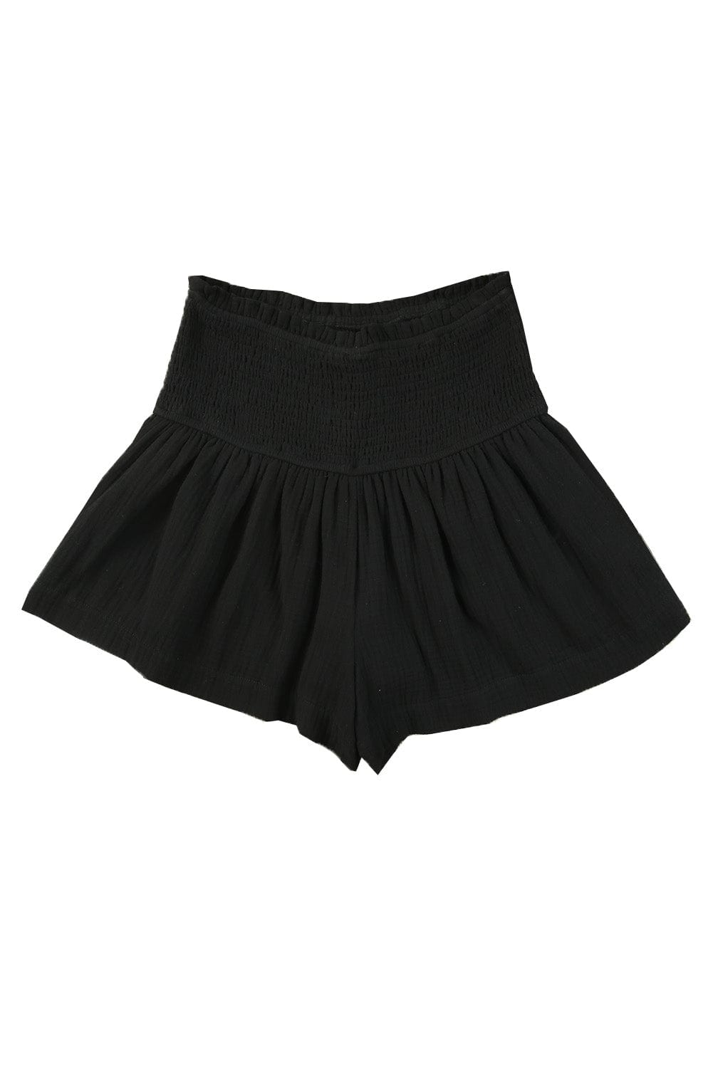 Flowy Black High Waist Ruffle Shorts