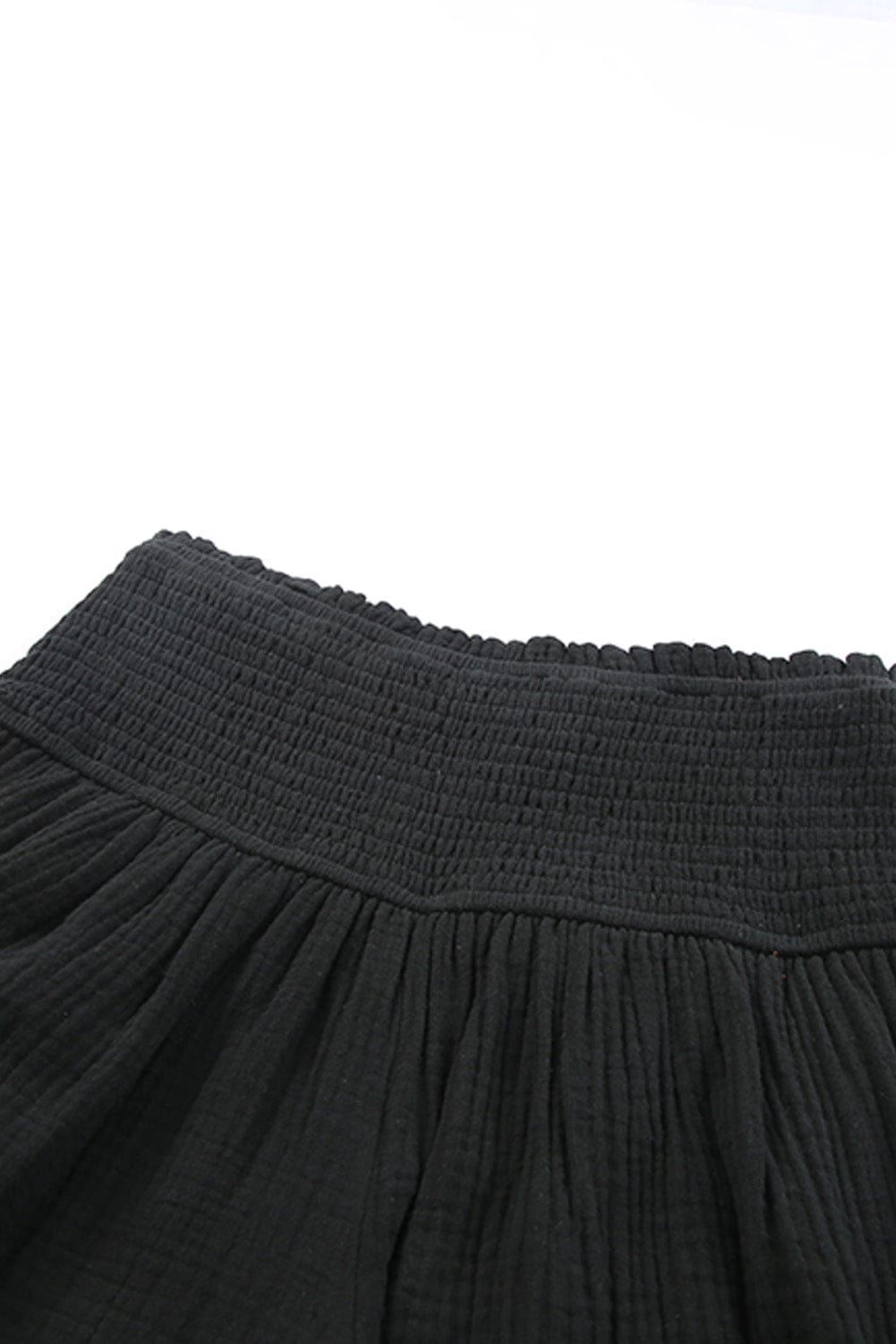 Flowy Black High Waist Ruffle Shorts