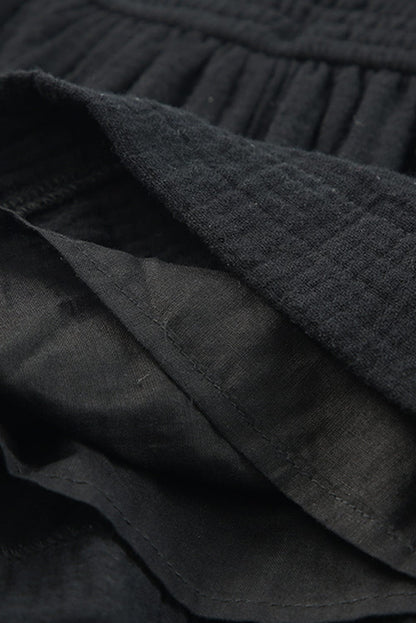 Flowy Black High Waist Ruffle Shorts