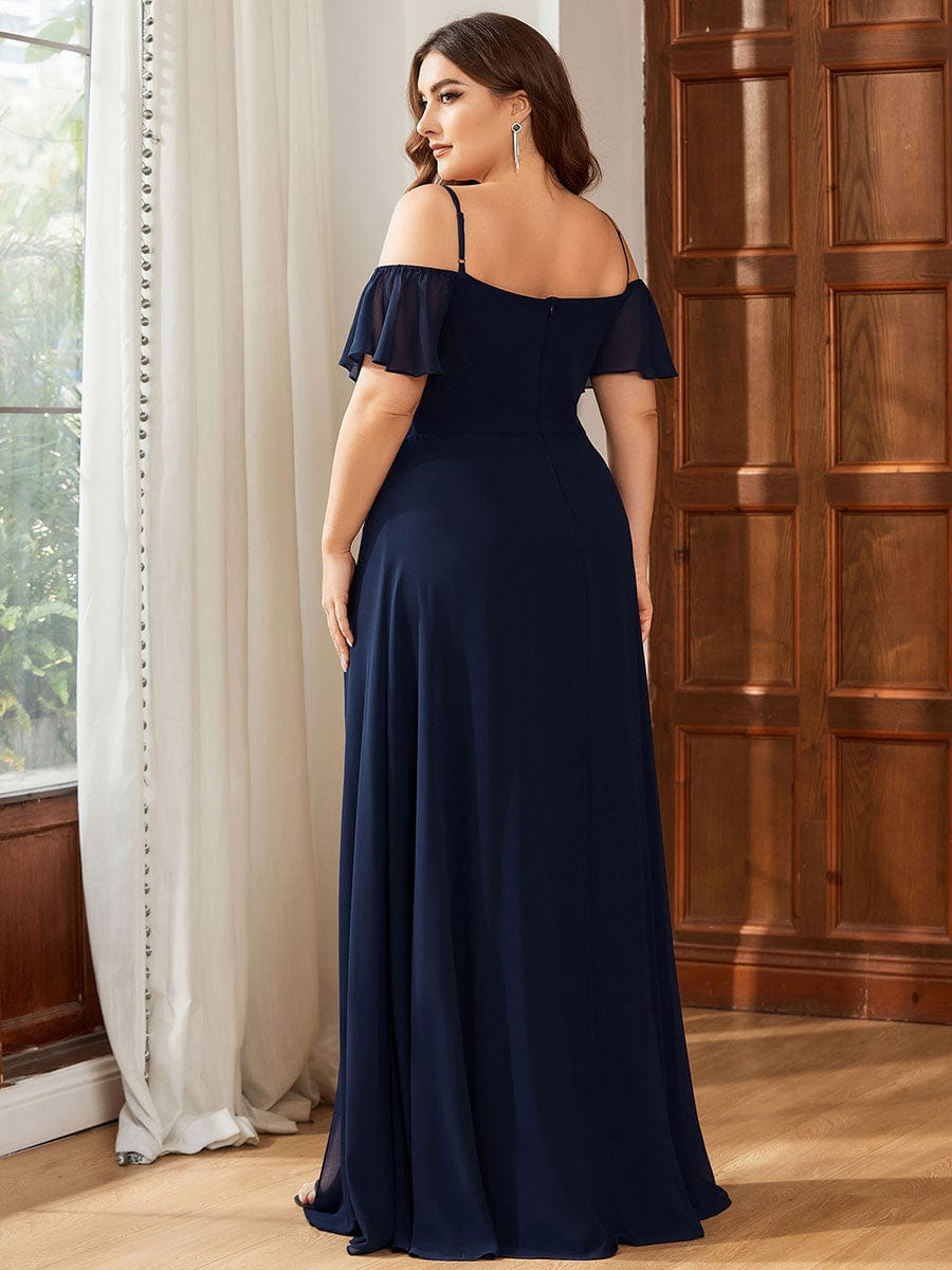 Flowy Elegant Cold Shoulder Bridesmaid Gown