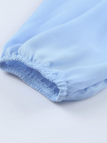 Flowy V Neck Chiffon Tiered Mini Dress