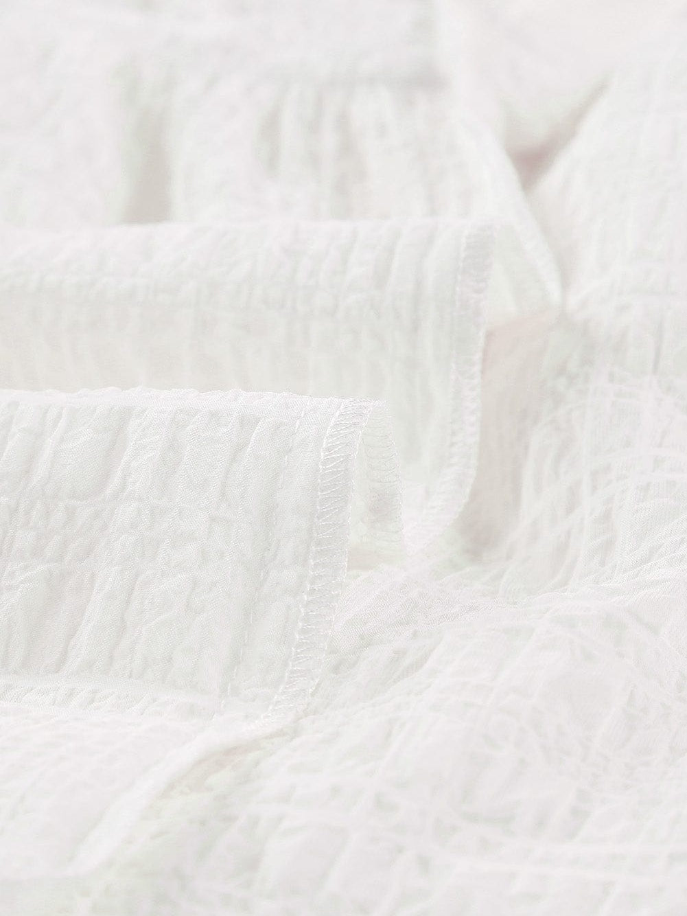 Flowy White Ruffle Sleeve Textured Tank Top