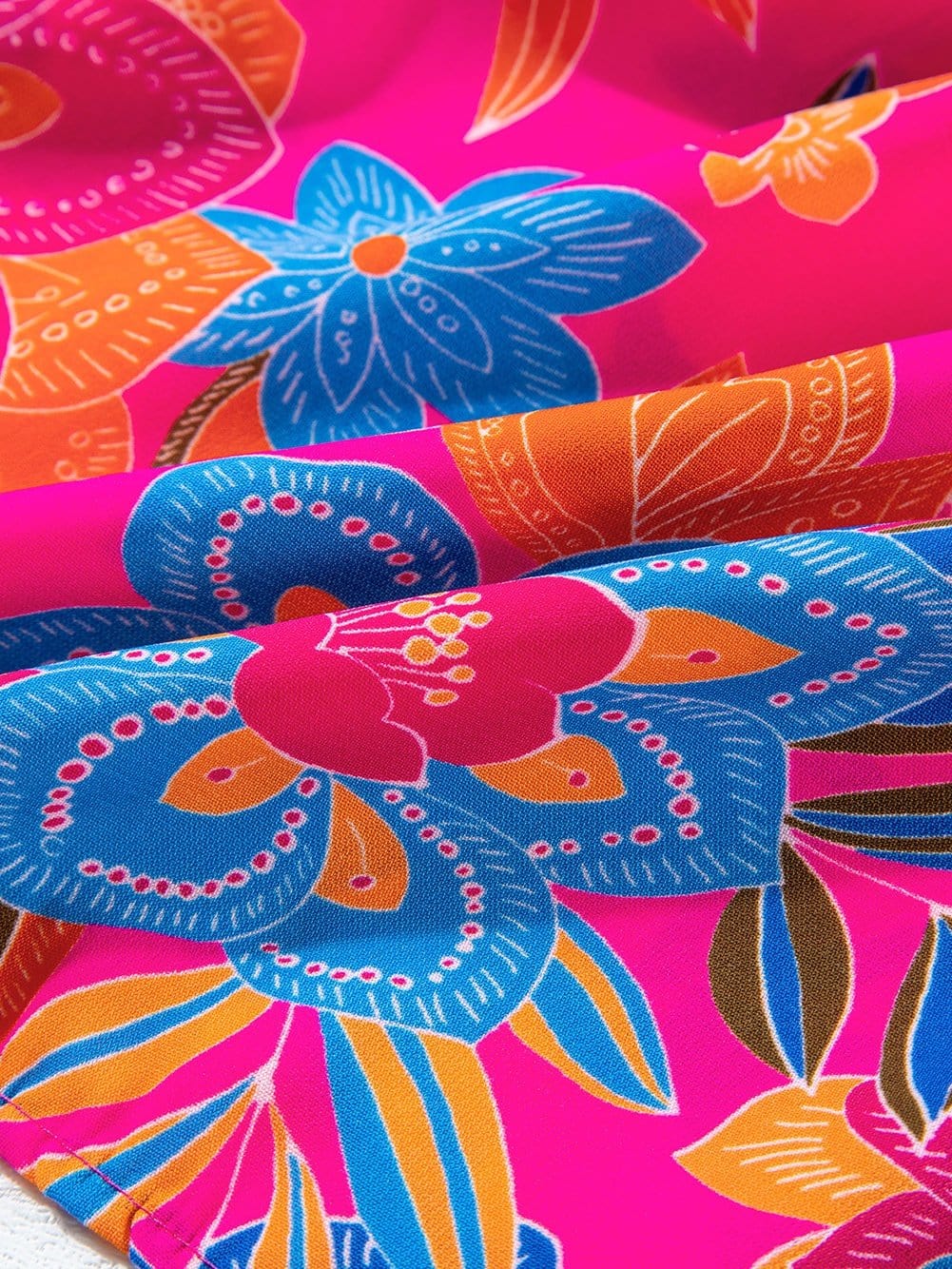 Flutter Sleeve Rose Red Floral Blouse with Smocked Ruffle Detail