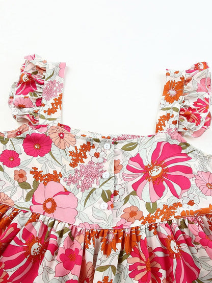 Fluttering Blossom Multicolor Summer Tank Top