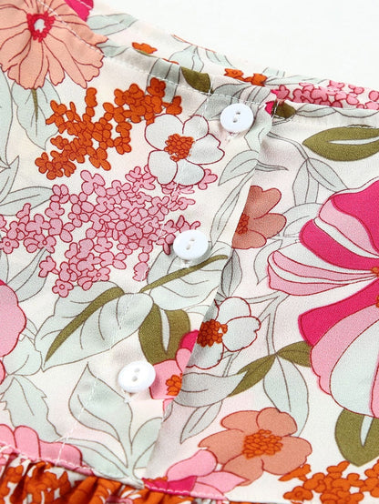 Fluttering Blossom Multicolor Summer Tank Top