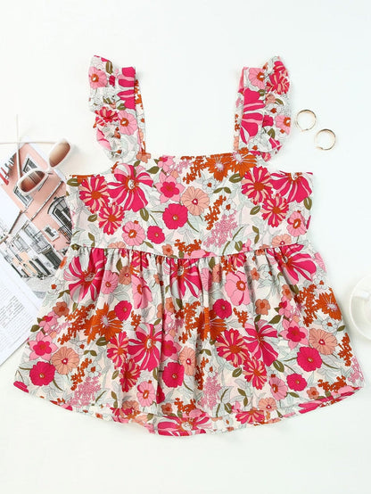 Fluttering Blossom Multicolor Summer Tank Top