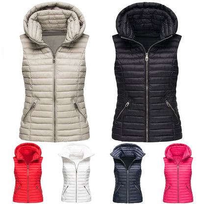 Women's Hiking Vest Quilted Puffer Vest Sleeveless Outerwear Outdoor Thermal Warm Windproof Lightweight Winter Pocket Nylon Black White Red Hunting Fishing Camping / Hiking / Caving