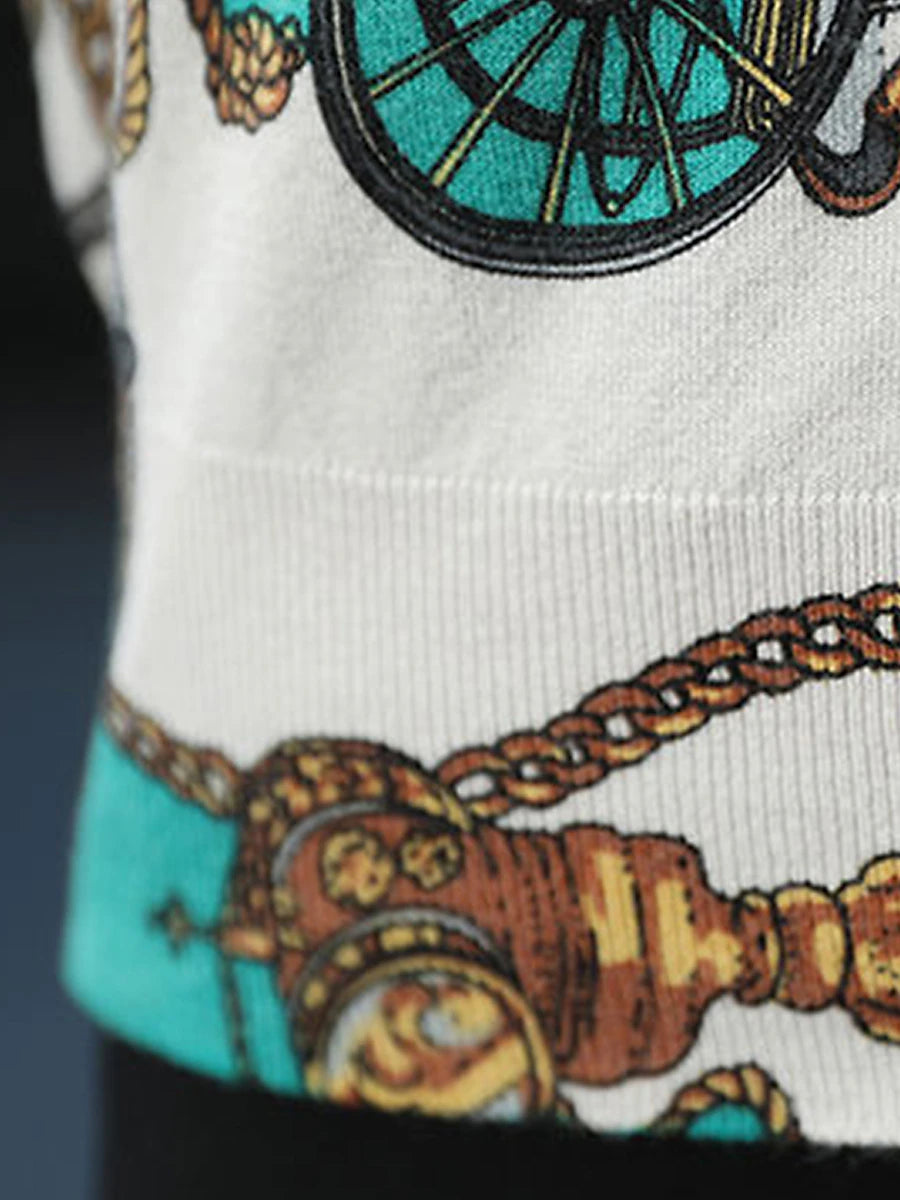 Women's Cardigan Sweater V Neck Ribbed Knit Polyester Button Print Fall Winter Outdoor Daily Holiday Stylish Casual Soft Long Sleeve Animal Floral Rose black Chain black Rose navy blue S M L