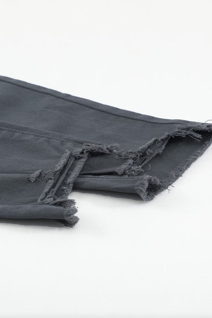 Frayed Anklet High Rise Skinny Denim Jeans