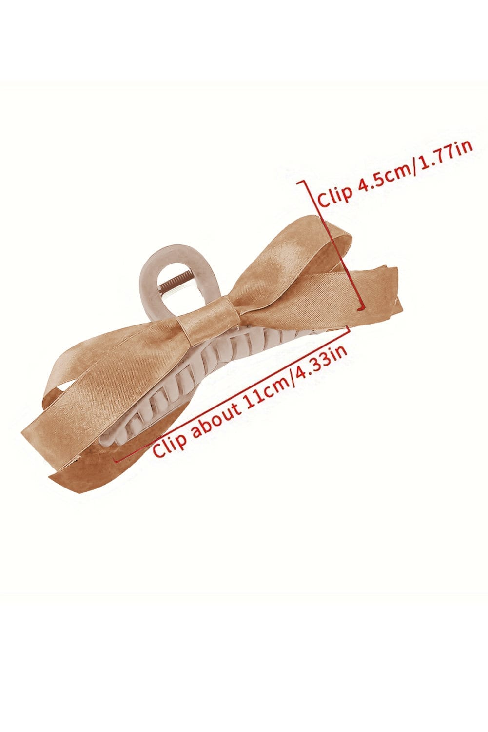 French Beige Bow Knot Hair Claw Clip with Stylish Details