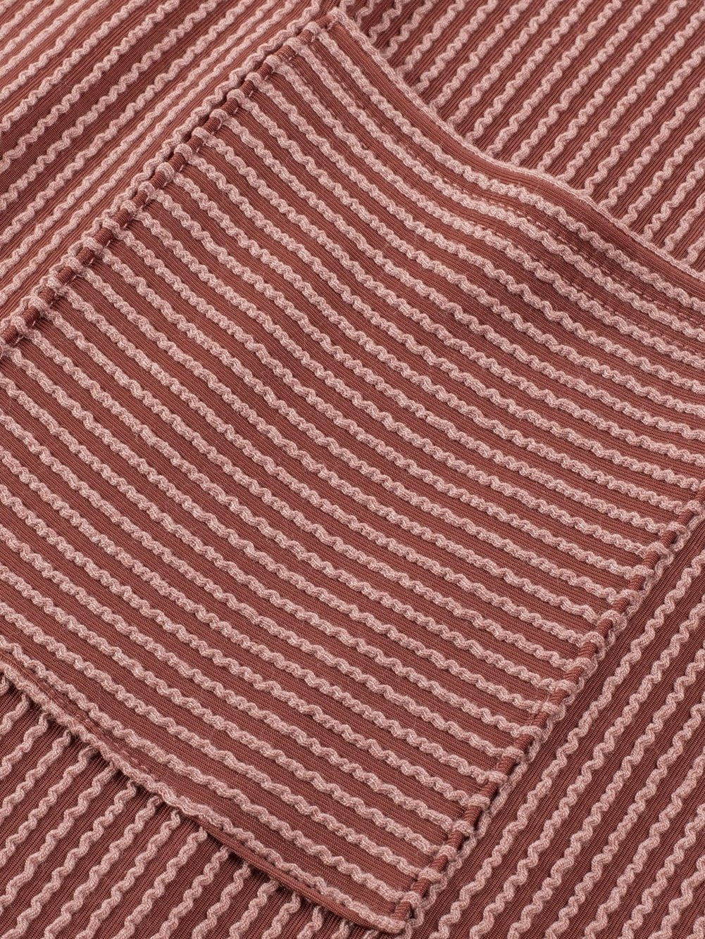 French Beige Colorblock Textured Pocket T-Shirt Dress with Patched Edge