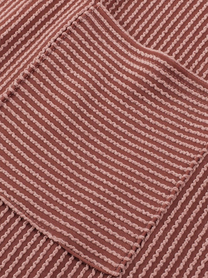 French Beige Colorblock Textured Pocket T-Shirt Dress with Patched Edge