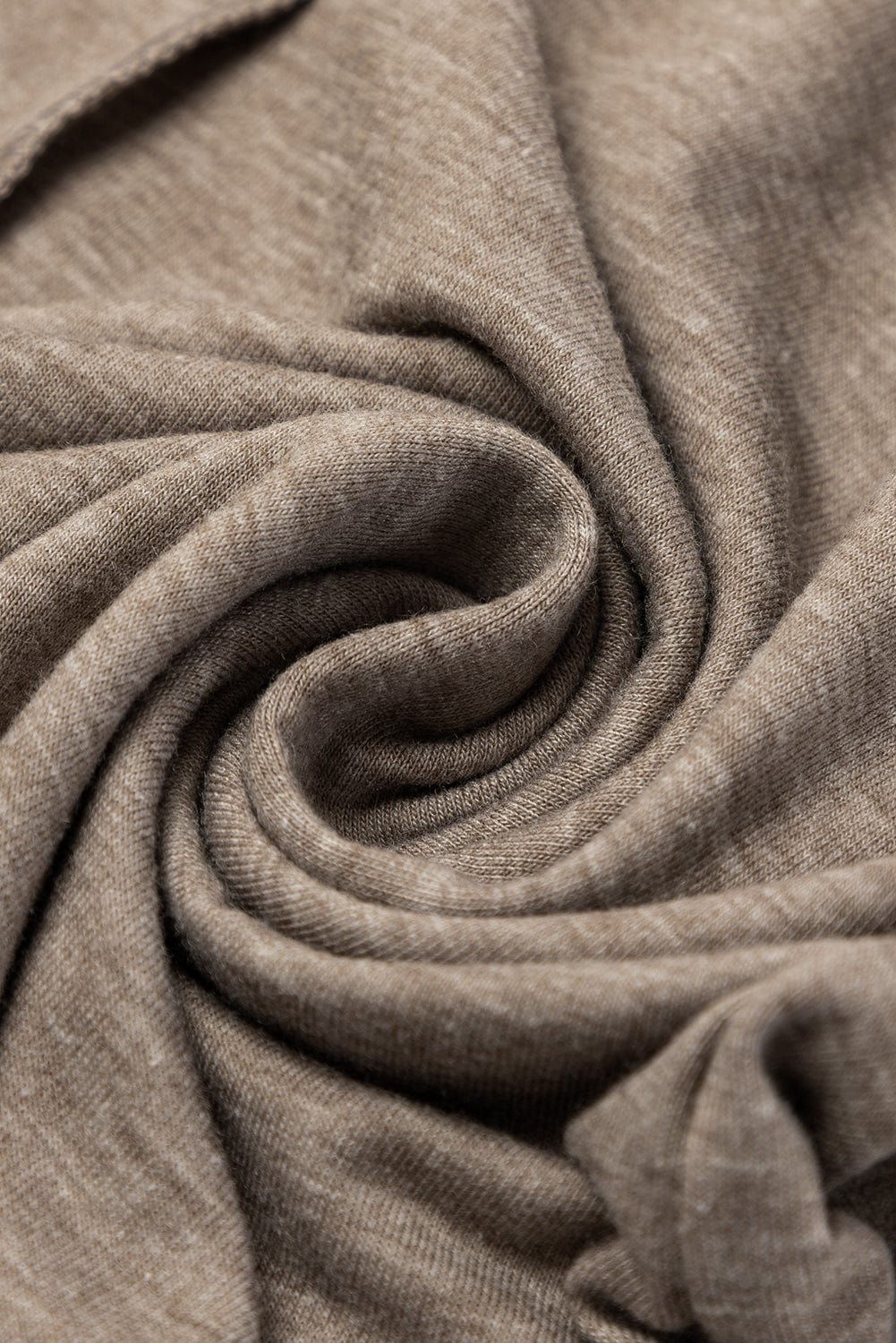 French Beige Crew Neck T-shirt Dress with Rolled Cuffs