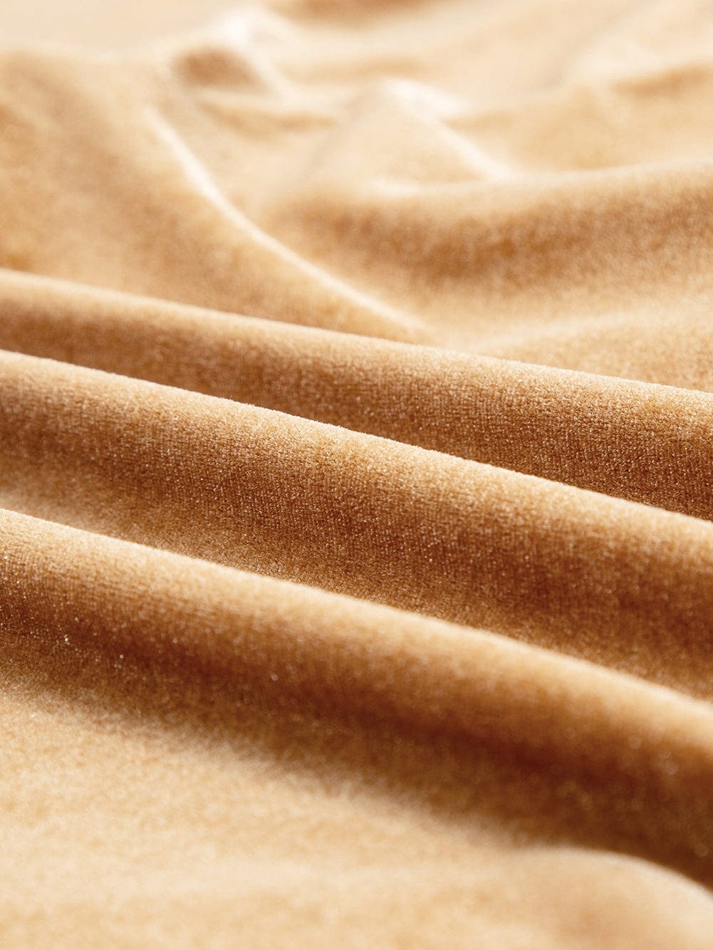 French Beige Velvet V-Neck Button Front Shirt Mini Dress