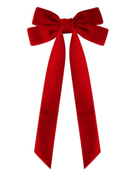 Frenchy Red Velvet Bow Hair Clip - Elegant Valentine's Day Accessory