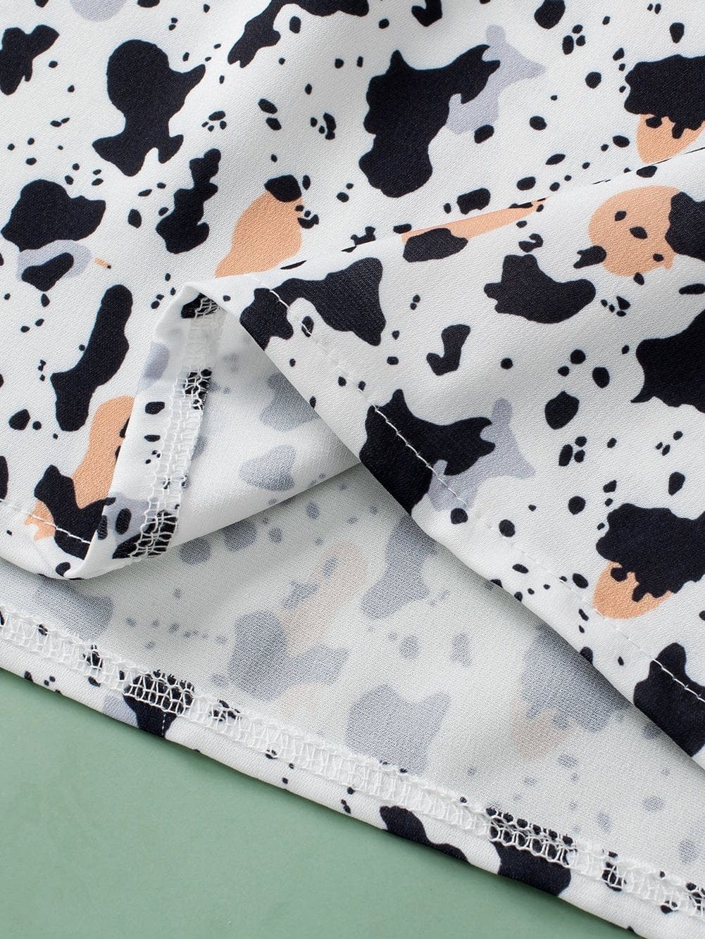 Frilly White Leopard Print Blouse with Ruffle Sleeves