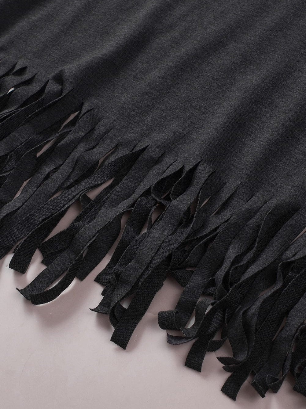 Fringe Tassel Green V Neck Tee