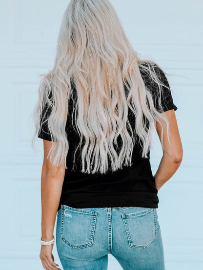 Frisky Vibes Black Whiskey Print Tee