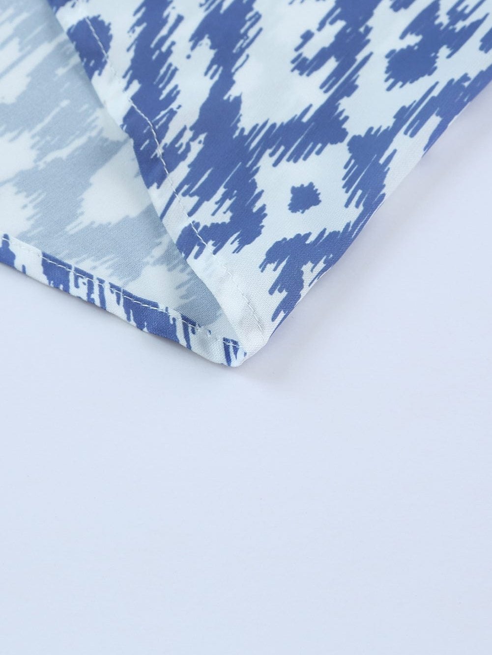 Geometric Print Sky Blue V Neck Maxi Dress for Casual Chic