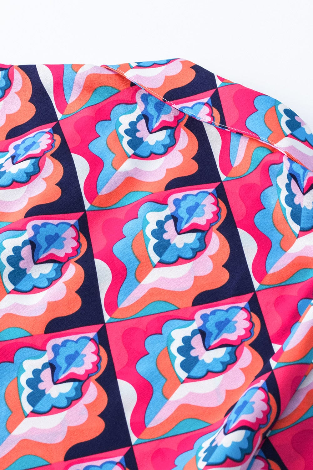 Geometric Print Tiered Ruffle Midi Dress with Abstract Pattern