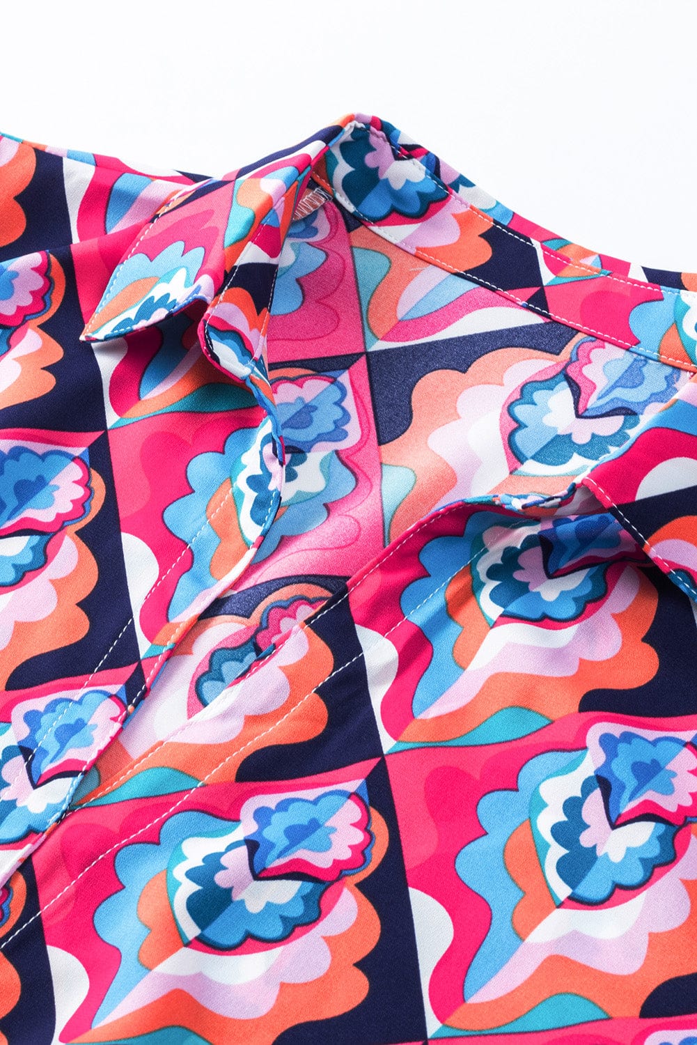 Geometric Print Tiered Ruffle Midi Dress with Abstract Pattern