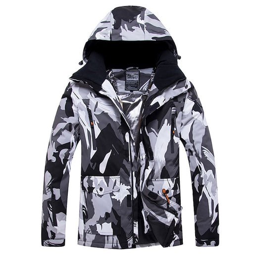 Men's Women's Hoodie Jacket Ski Jacket Outdoor Winter Thermal Warm Windproof Breathable Detachable Hood Windbreaker Winter Jacket for Skiing Camping / Hiking Snowboarding Ski