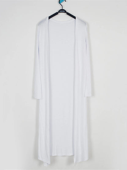 Women's Cardigan Sweater Open Front Ribbed Knit Modal Oversized Summer Fall Long Daily Going out Weekend Stylish Casual Soft Long Sleeve Solid Color Black White Yellow One-Size