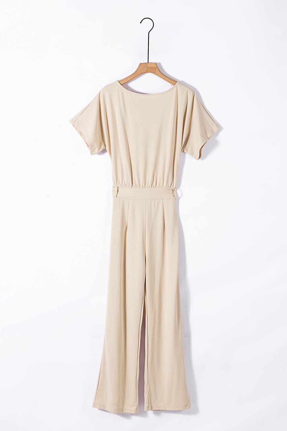 Glamorous Apricot Wide Leg Jumpsuit with Belt